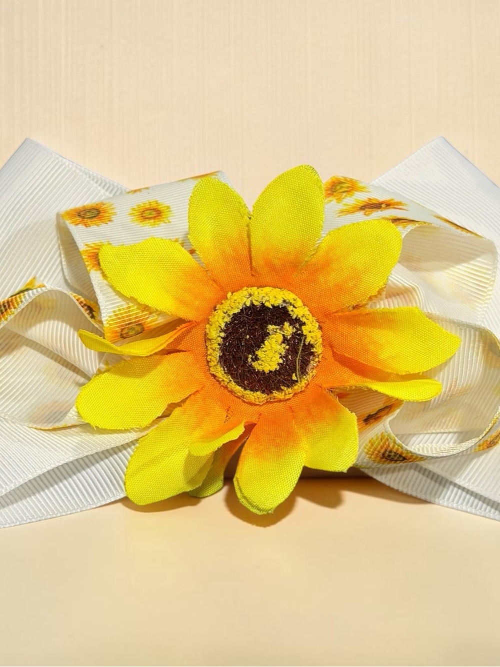Sunflower Hair Bow with Vibrant Yellow Bloom